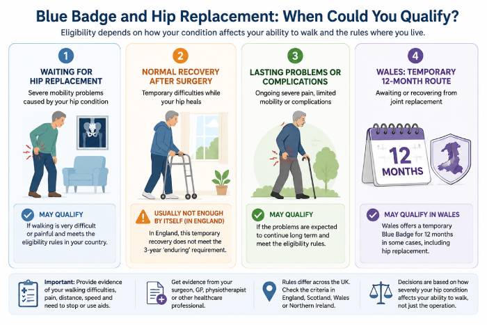 Blue Badge eligibility before and after hip replacement surgery